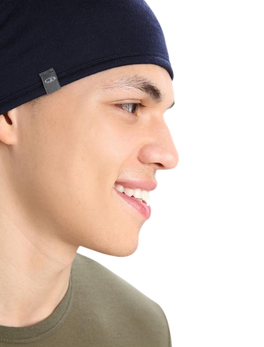 Chapeaux Icebreaker Unisex Merino Pocket Beanie Homme Vert Olive Bleu Marine | FR 1101UZGT